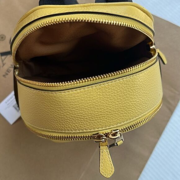 Coach Mini Court Backpack in Retro Yellow - Picture 13 of 17